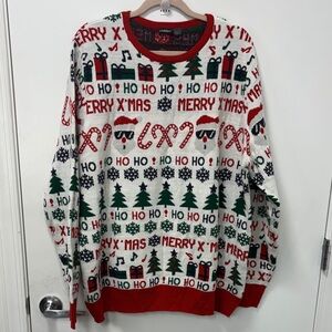 LIBERTY HOLIDAY REWNECK SWEATER-RED,GREEN AND WITHE!